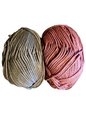 Soft Cotton Yarn Bundle - Gray & Rose Pink - 21.9 Ounces